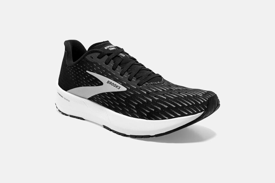 Hyperion Tempo Road Brooks Running Shoes NZ Mens - Black/Silver - TIOMHE-370